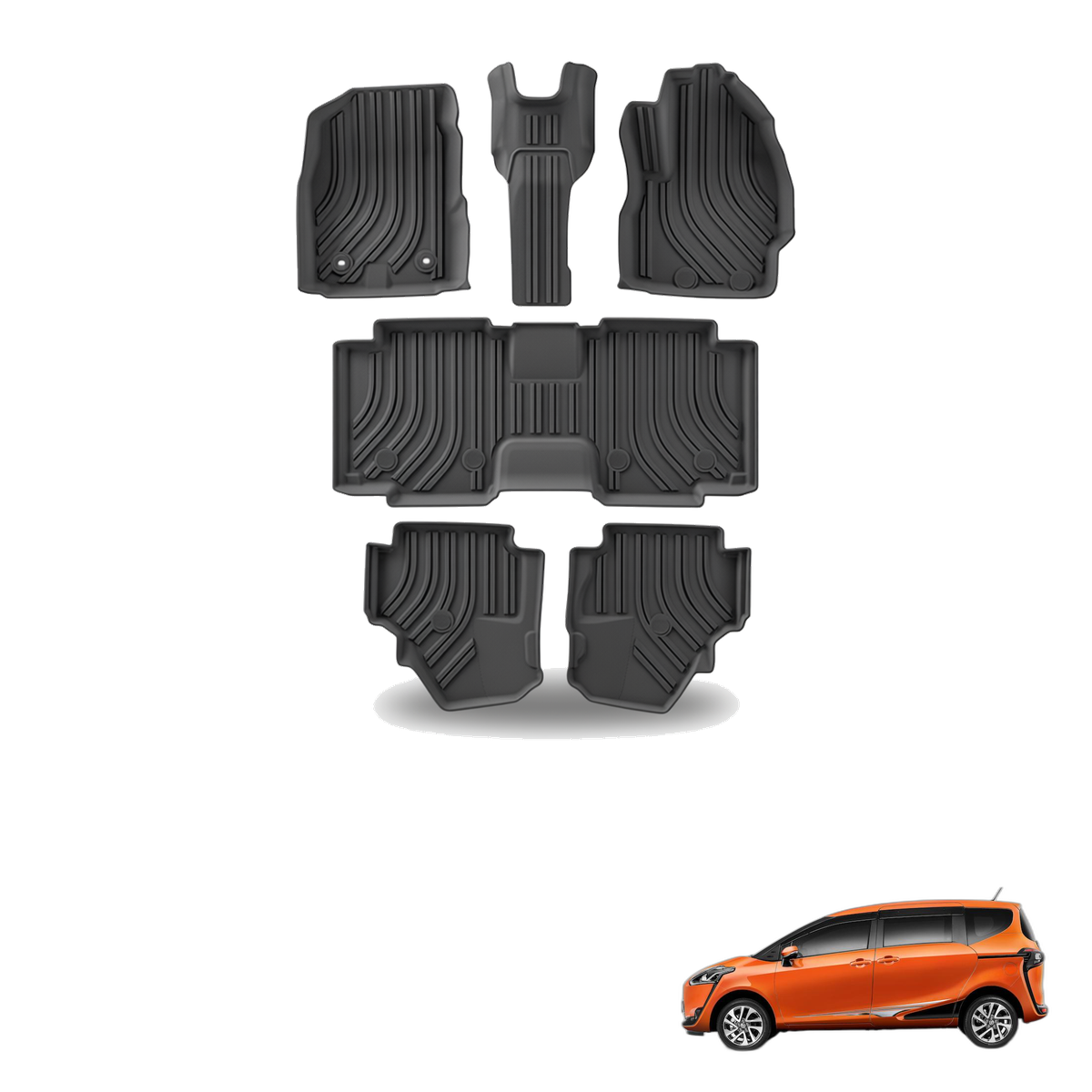 Toyota Sienta (MXP10) 2022-2024 All-Weather Floor Mats & Boot Liner