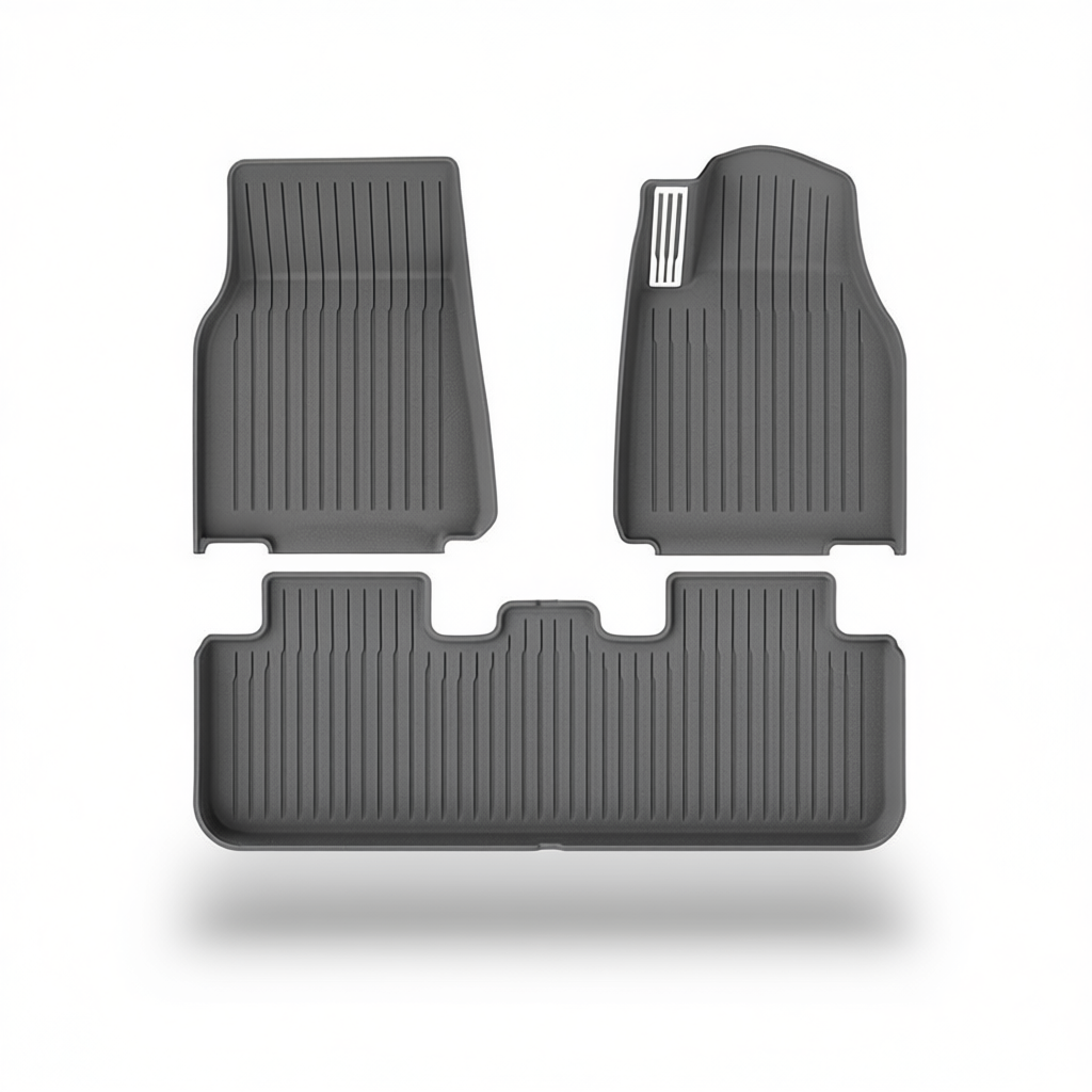 Tesla Model Y 2025+ All-Weather Floor Mats & Boot Liner & Anti-Kick Mats – Floor Mats (3pcs) + Pedal Covers