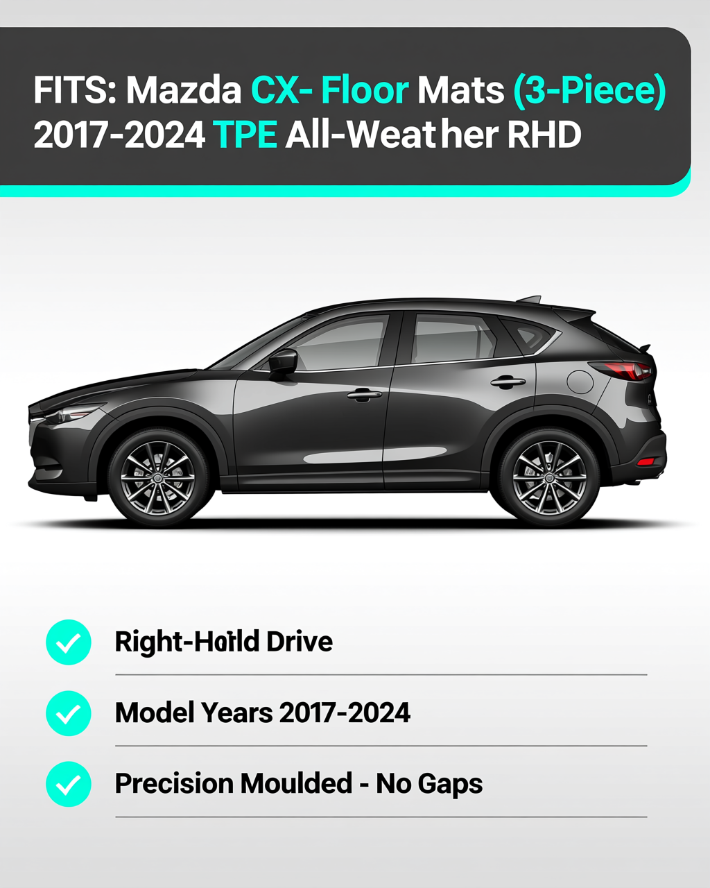 Mazda CX-5 2017-2024 All-Weather Floor Mats & Boot Liner & Seat Back Protectors vehicle fitment