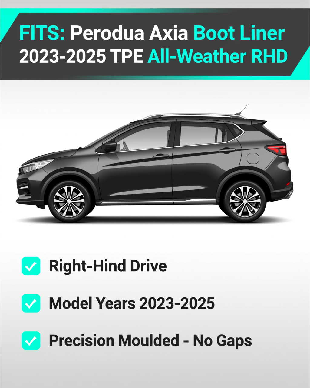 Perodua Axia 2023-2025 Boot Liner vehicle fitment