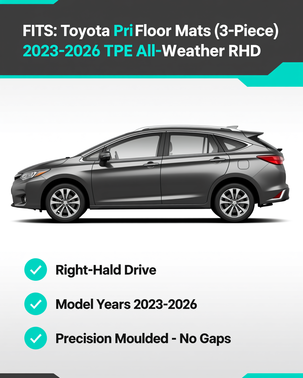 Toyota Prius 2023+ All-Weather Floor Mats & Boot Liner vehicle fitment
