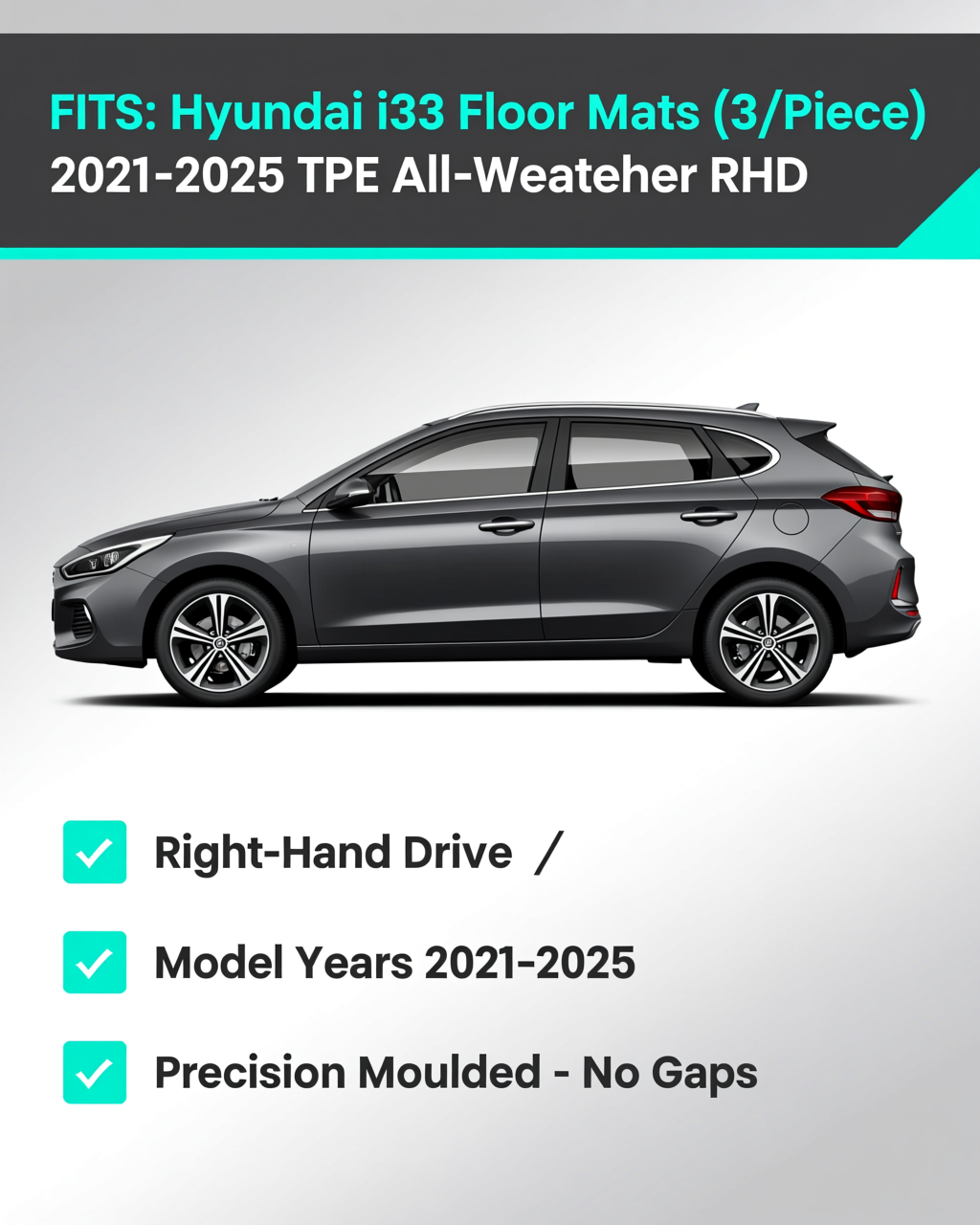 Hyundai i30 2021-2025 All-Weather Floor Mats & Boot Liner & Seat Back Protectors vehicle fitment