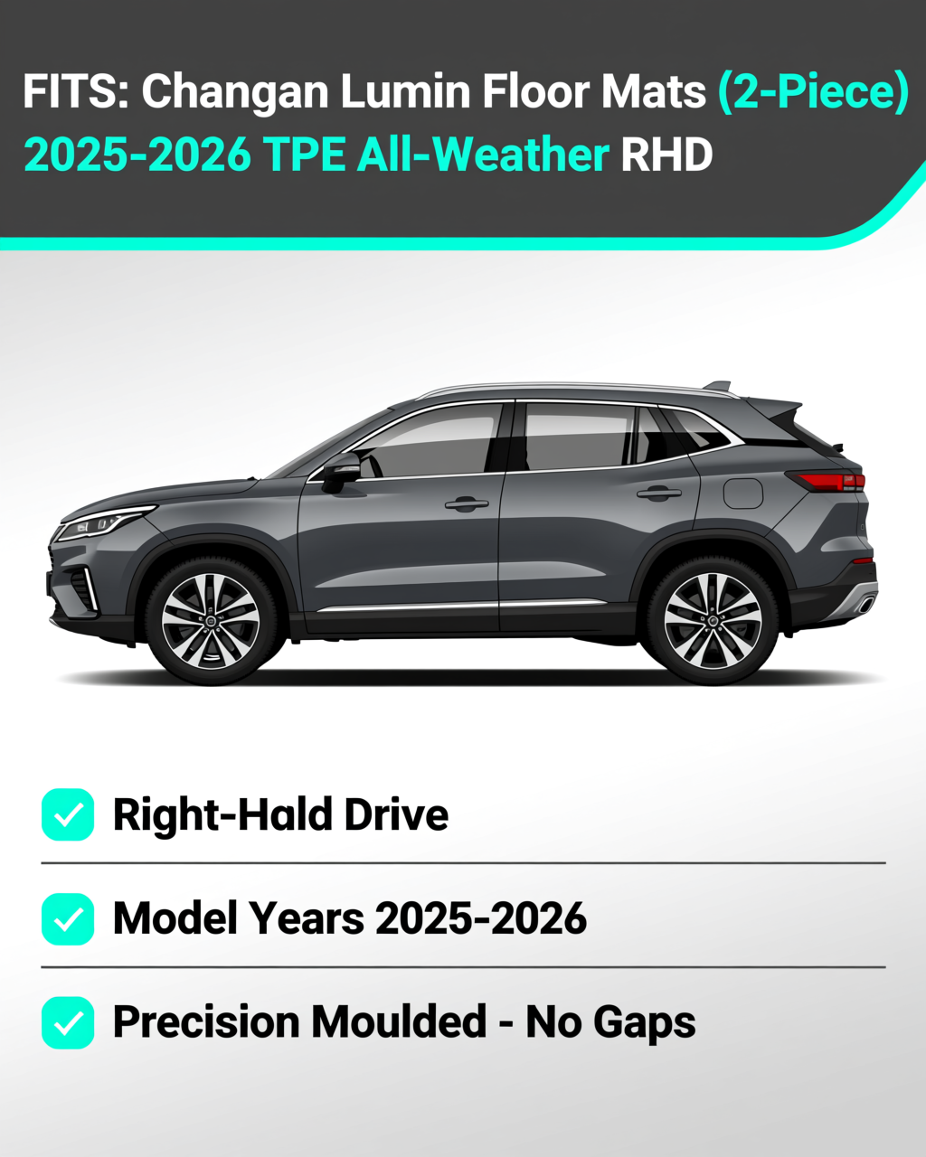 Changan Lumin 2025+ All-Weather Floor Mats & Boot Liner vehicle fitment