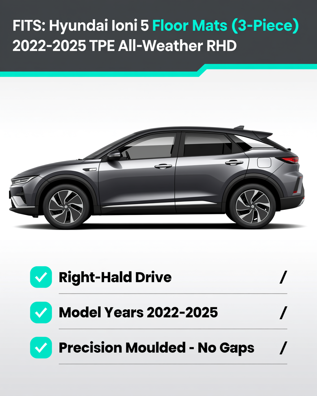Hyundai Ioniq 5 2022-2025 All-Weather Floor Mats & Boot Liner & Seat Back Protectors vehicle fitment