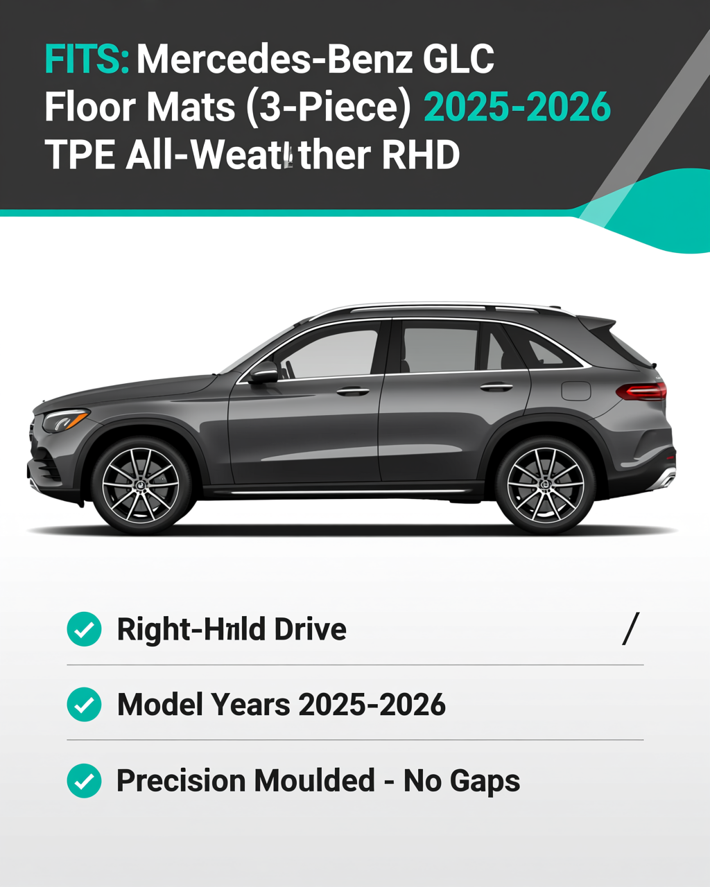 Mercedes-Benz GLC 2025+ All-Weather Floor Mats & Boot Liner vehicle fitment