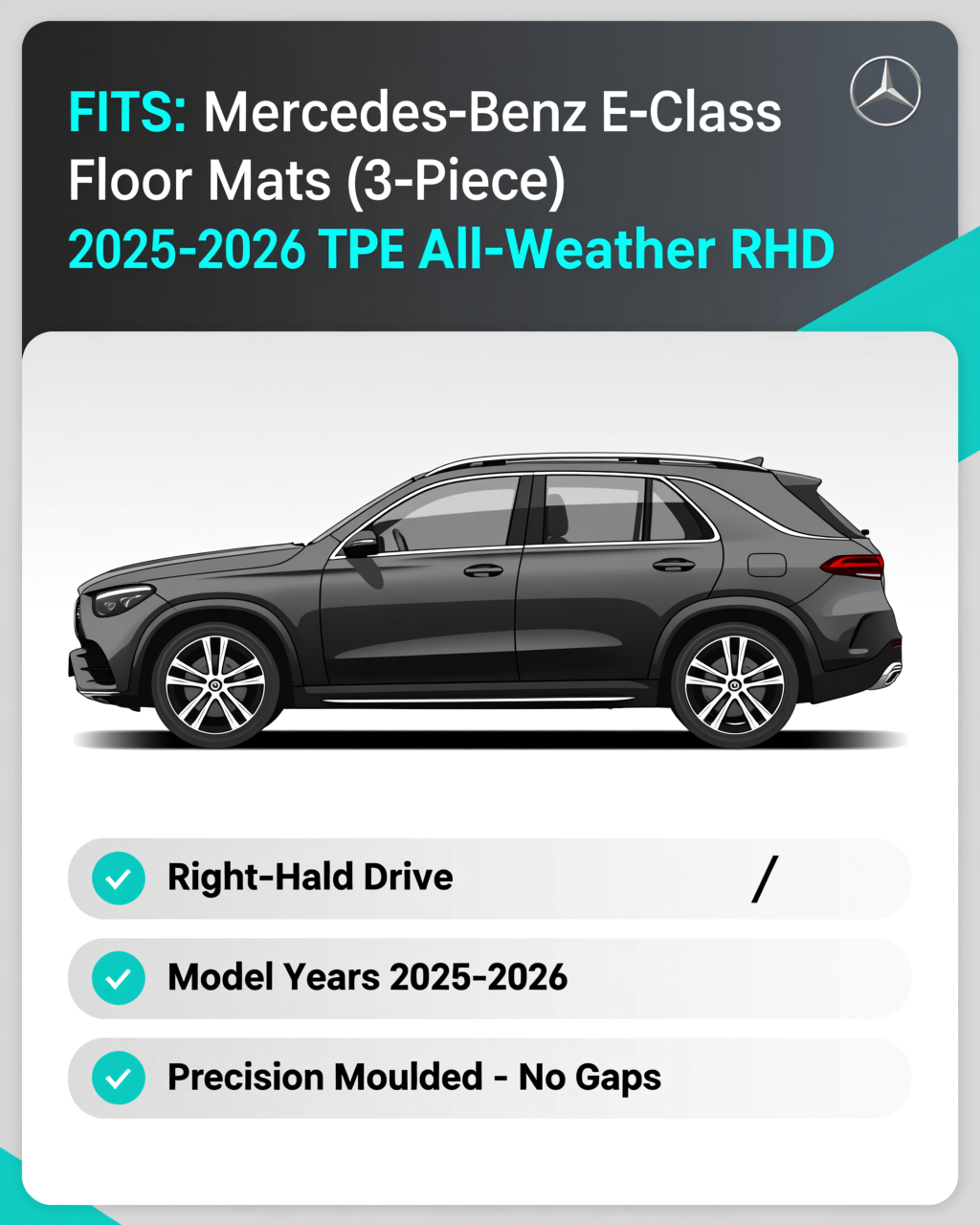 Mercedes-Benz E-Class 2025+ All-Weather Floor Mats vehicle fitment