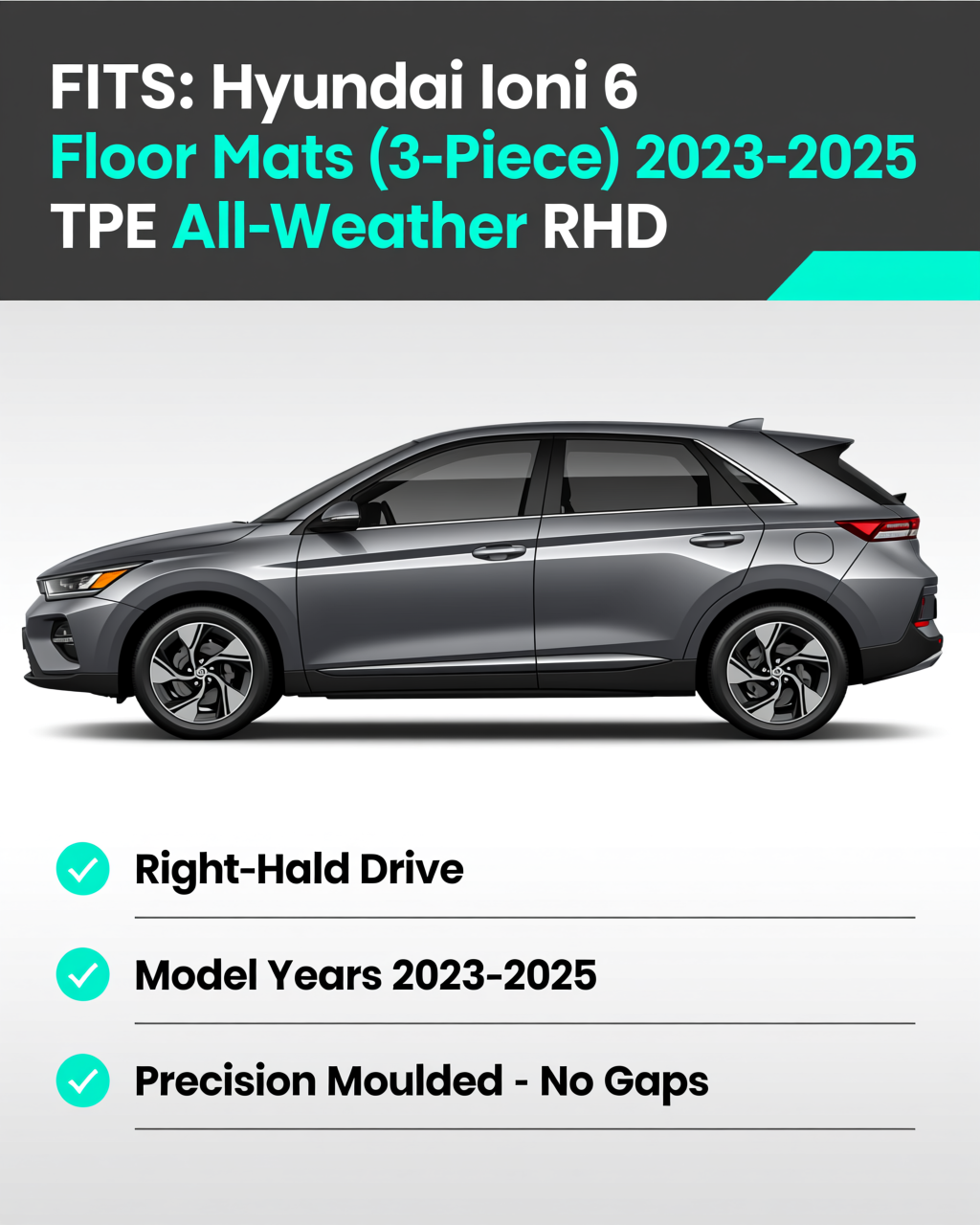 Hyundai Ioniq 6 2023-2025 All-Weather Floor Mats vehicle fitment