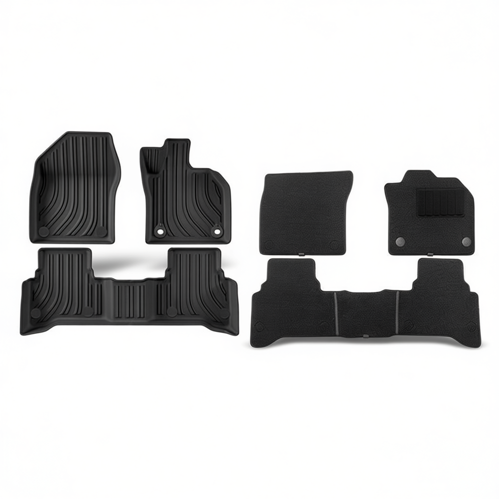 Toyota Prius 2023+ All-Weather Floor Mats & Boot Liner – Floor Mats (3pcs) + Carpet Overlay