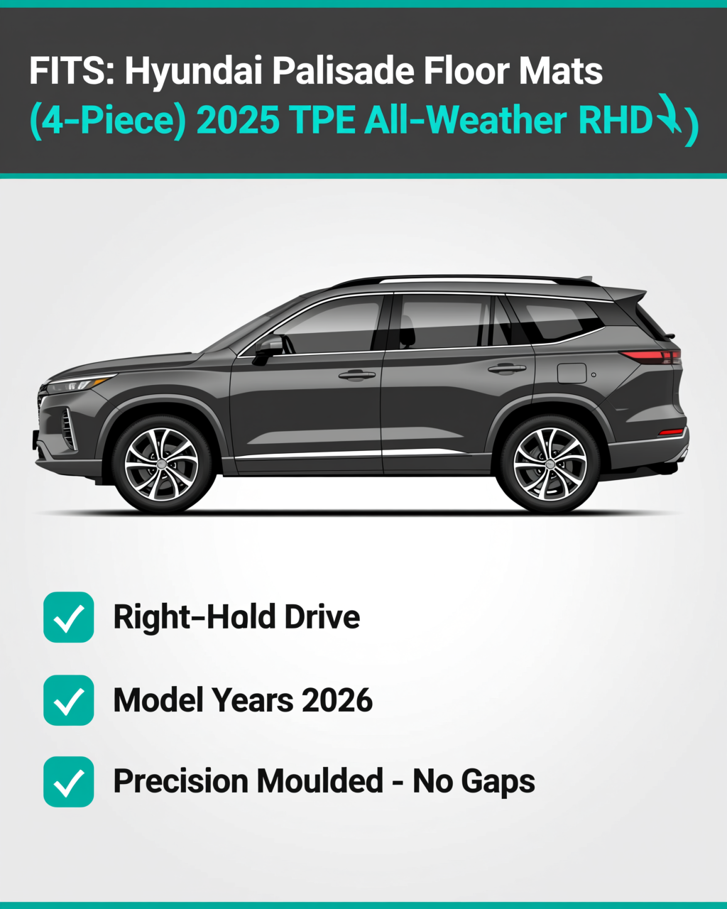 Hyundai Palisade 2026+ All-Weather Floor Mats & Boot Liner & Seat Back Protectors vehicle fitment