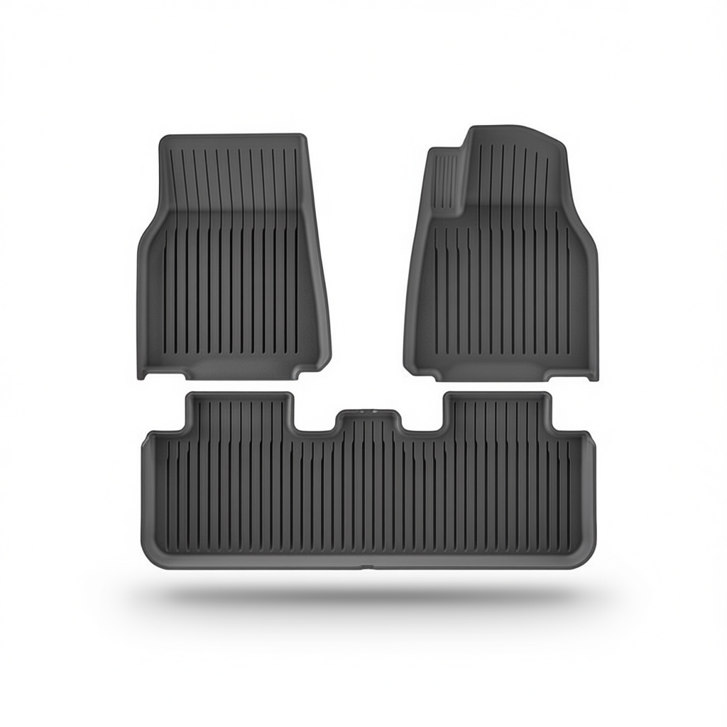 Tesla Model Y 2025+ All-Weather Floor Mats & Boot Liner & Anti-Kick Mats – Floor Mats (3pcs) RHD No-Drill [W250002219]