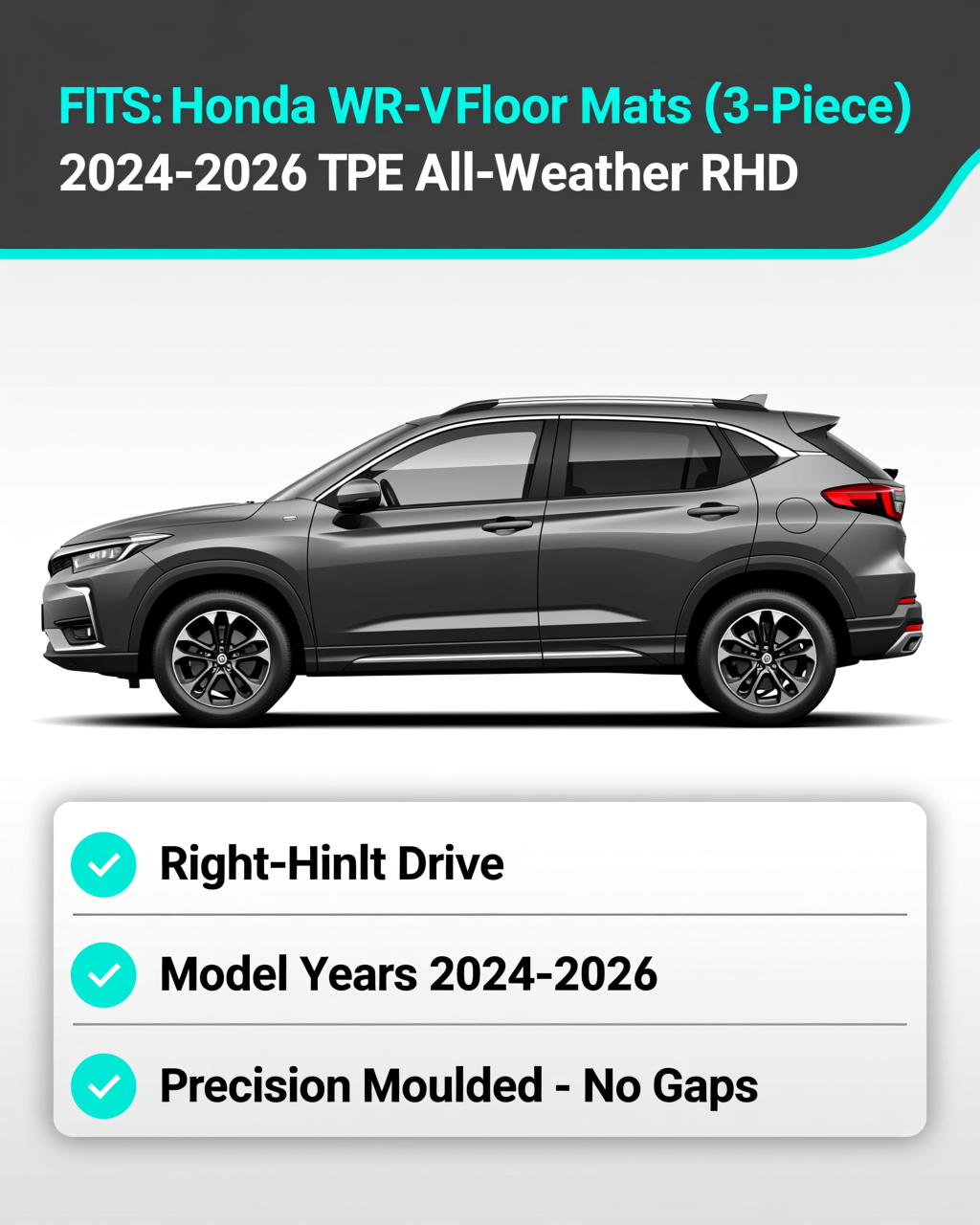 Honda WR-V 2024+ All-Weather Floor Mats & Boot Liner vehicle fitment