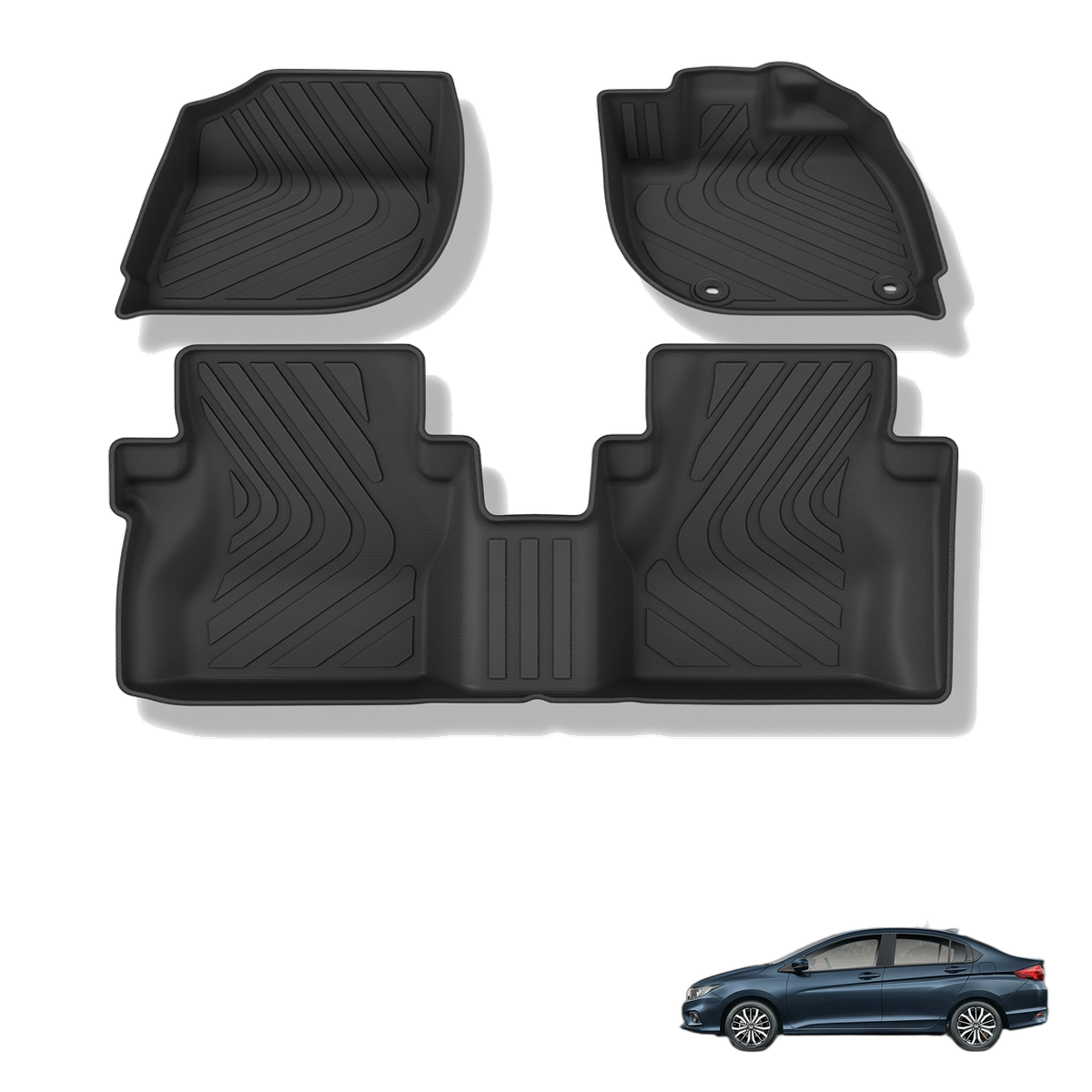Honda City 2021-2026 All-Weather Floor Mats & Boot Liner