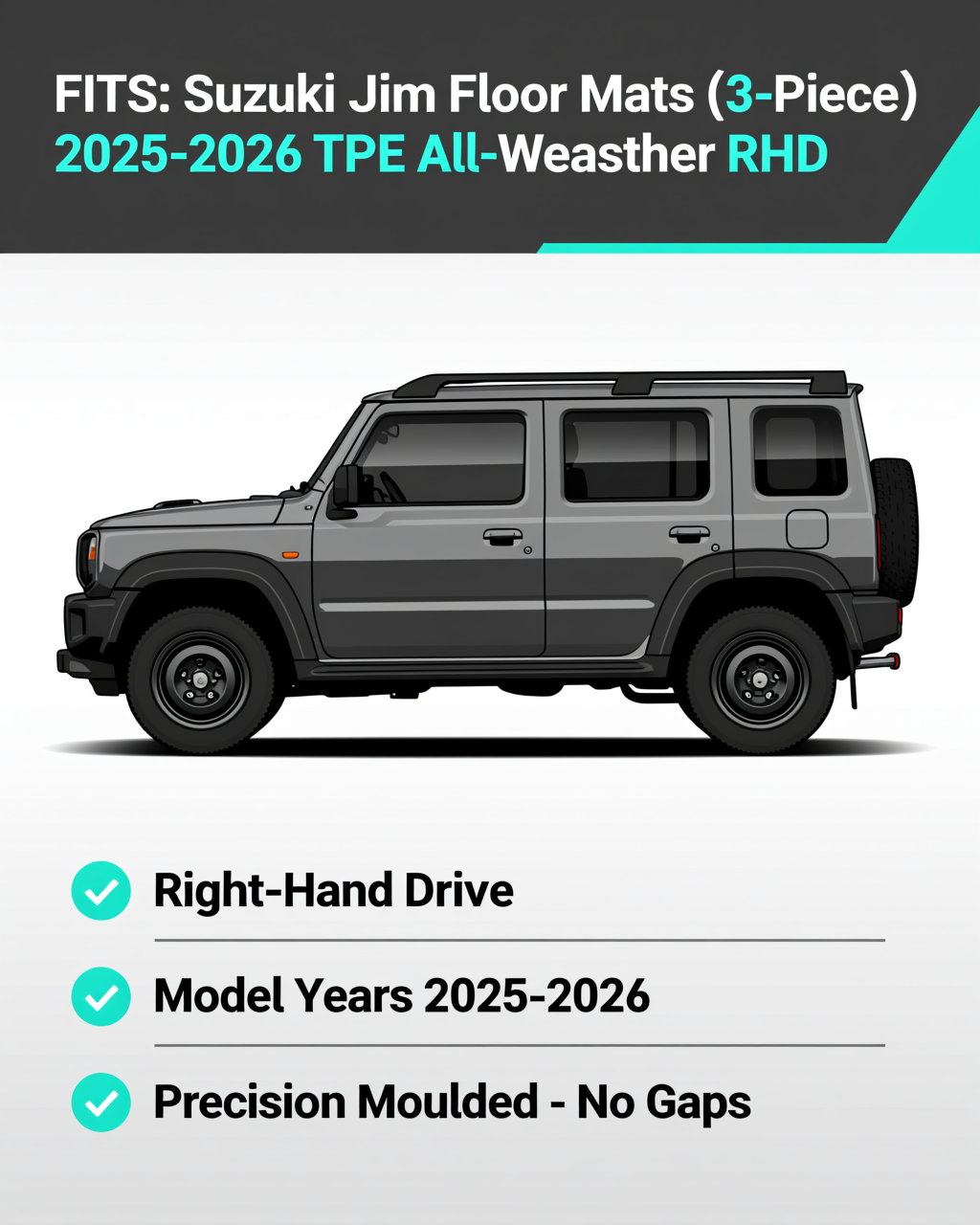 Suzuki Jimny 2025+ All-Weather Floor Mats vehicle fitment