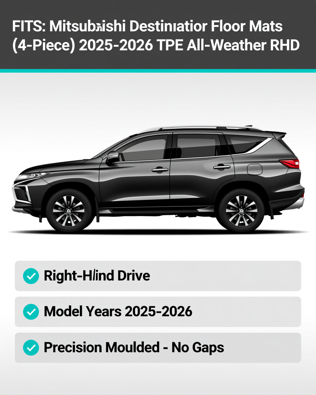 Mitsubishi Destinator 2025+ All-Weather Floor Mats & Boot Liner vehicle fitment