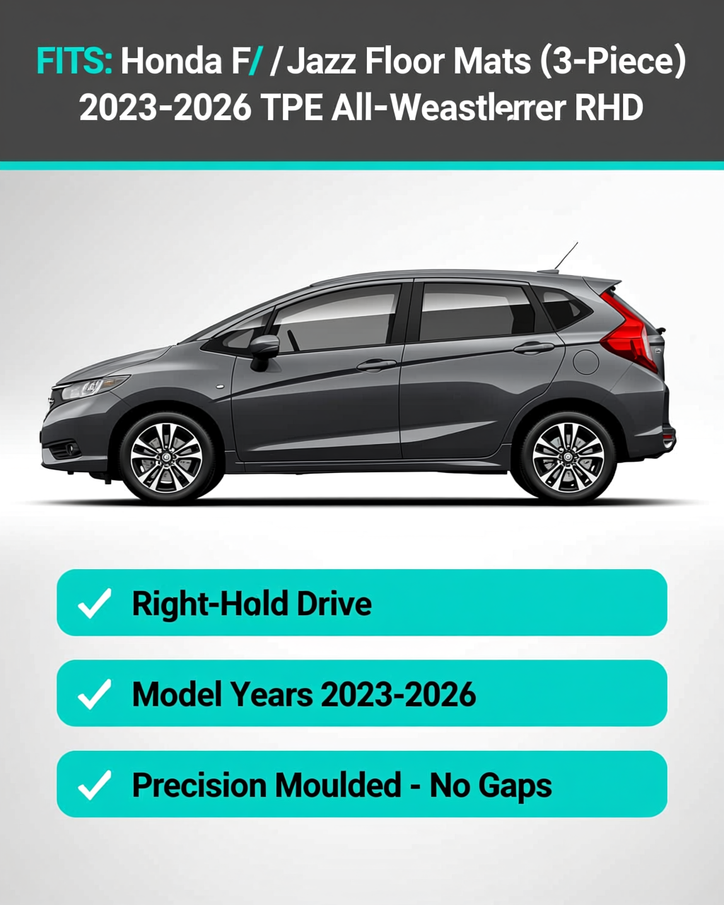 Honda Fit / Jazz 2023+ All-Weather Floor Mats vehicle fitment