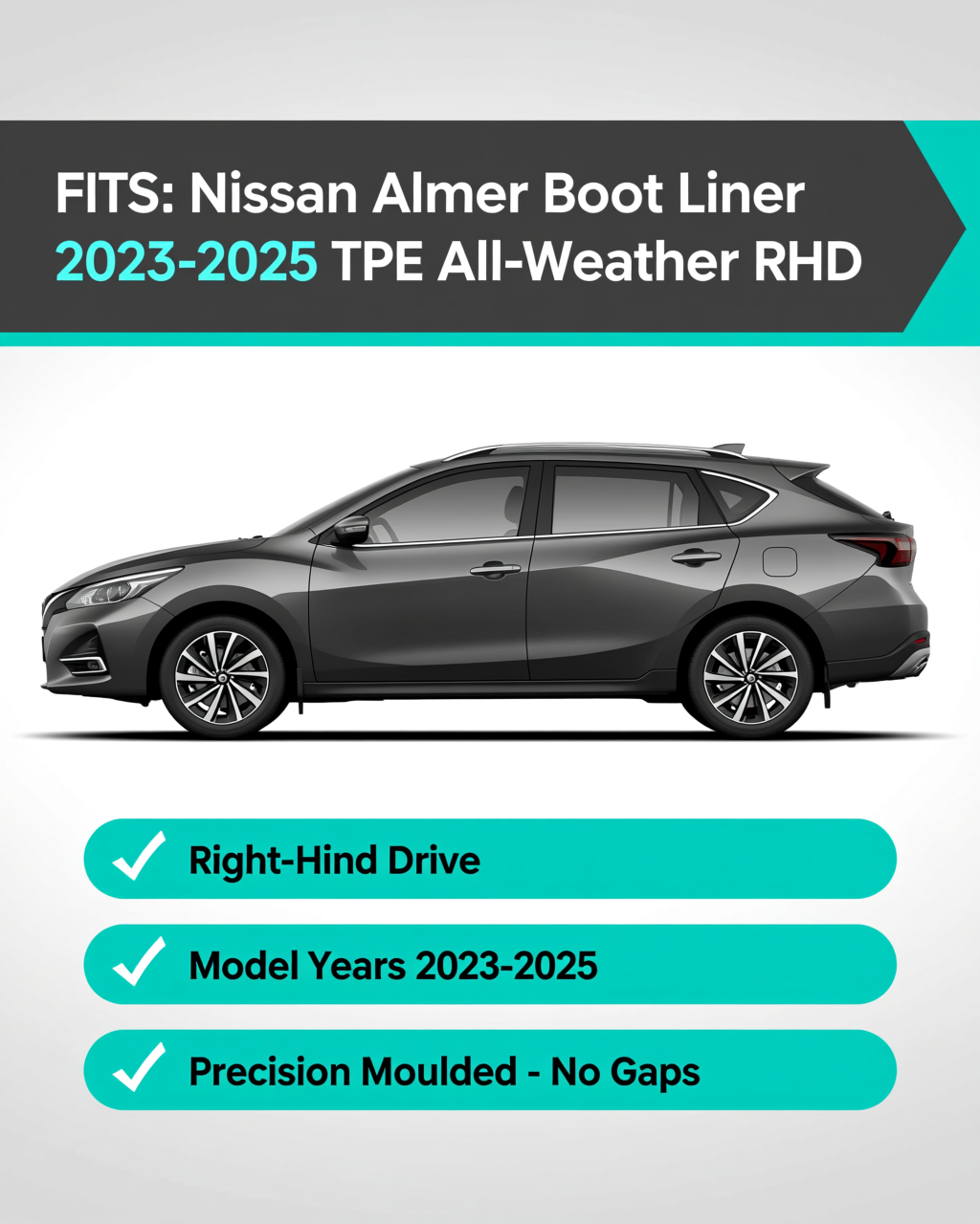 Nissan Almera 2023-2025 Boot Liner vehicle fitment