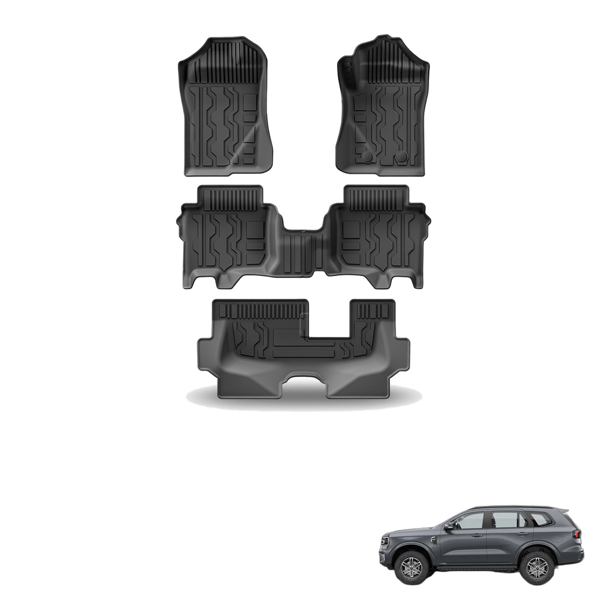 Ford Everest 2022-2024 All-Weather Floor Mats & Boot Liner & Seat Back Protectors