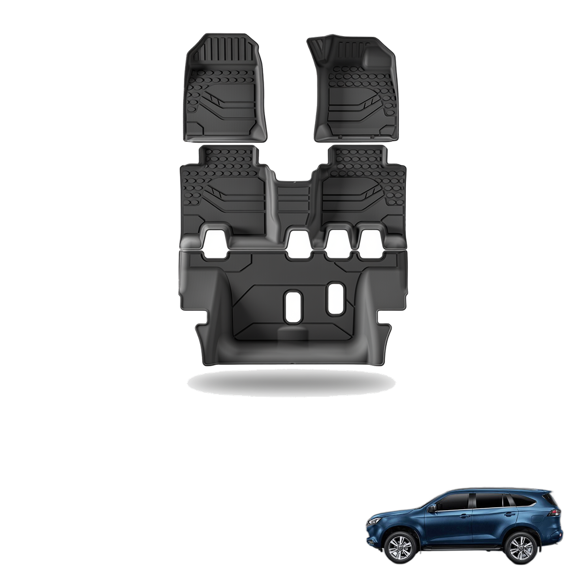Isuzu MU-X 2021-2024 All-Weather Floor Mats & Boot Liner & Seat Back Protectors