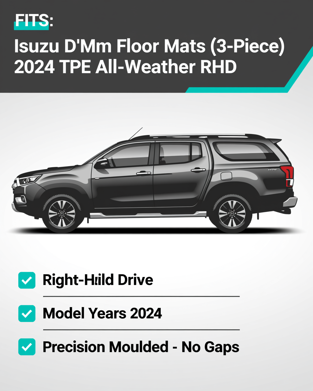 Isuzu D-Max 2024+ All-Weather Floor Mats vehicle fitment