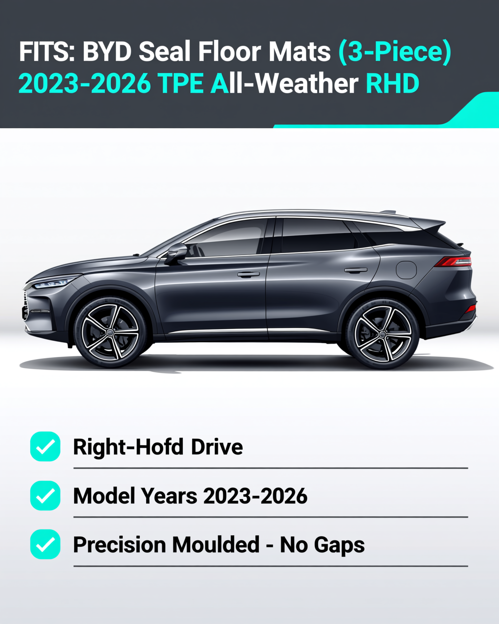 BYD Seal Family 2023+ All-Weather Floor Mats vehicle fitment