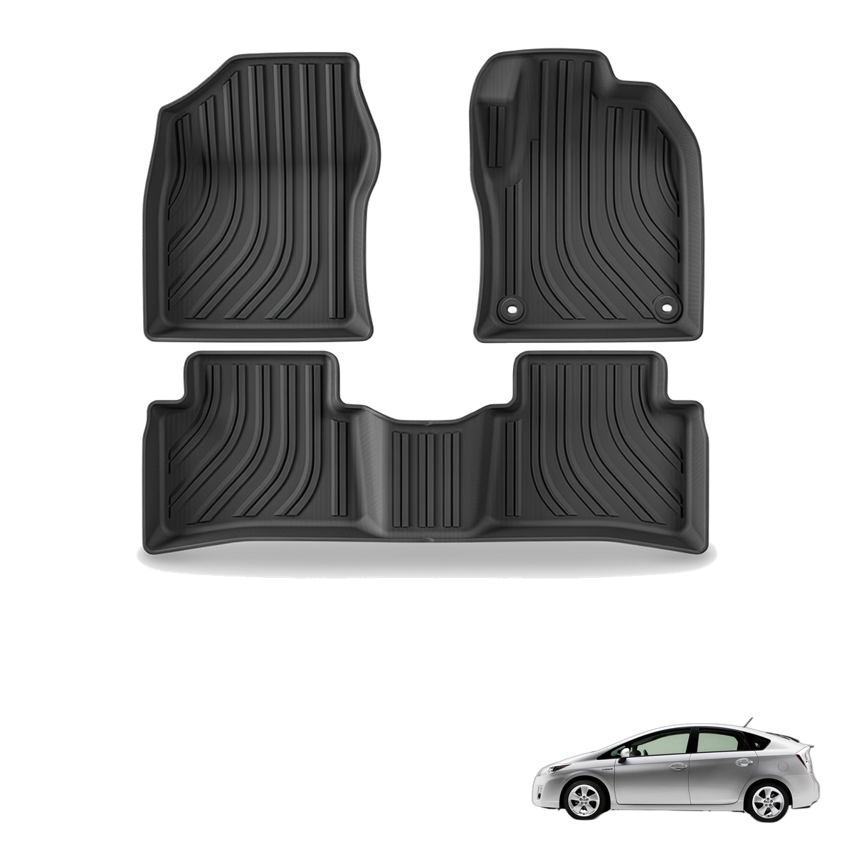 Toyota Prius 2017-2022 All-Weather Floor Mats & Boot Liner & Seat Back Protectors