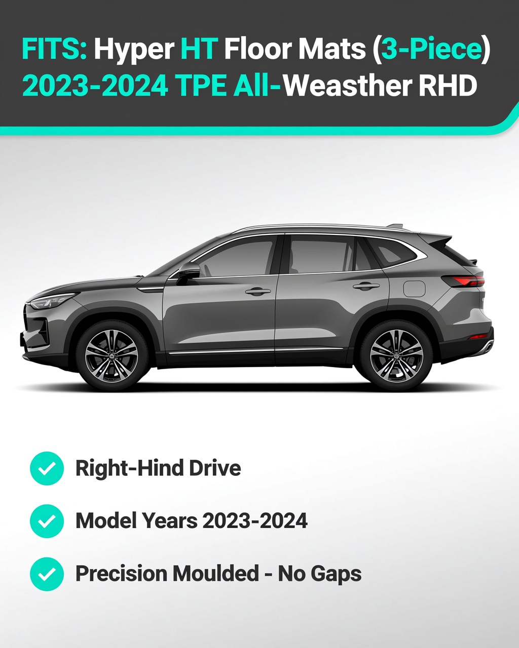Hyper HT 2023-2024 All-Weather Floor Mats vehicle fitment