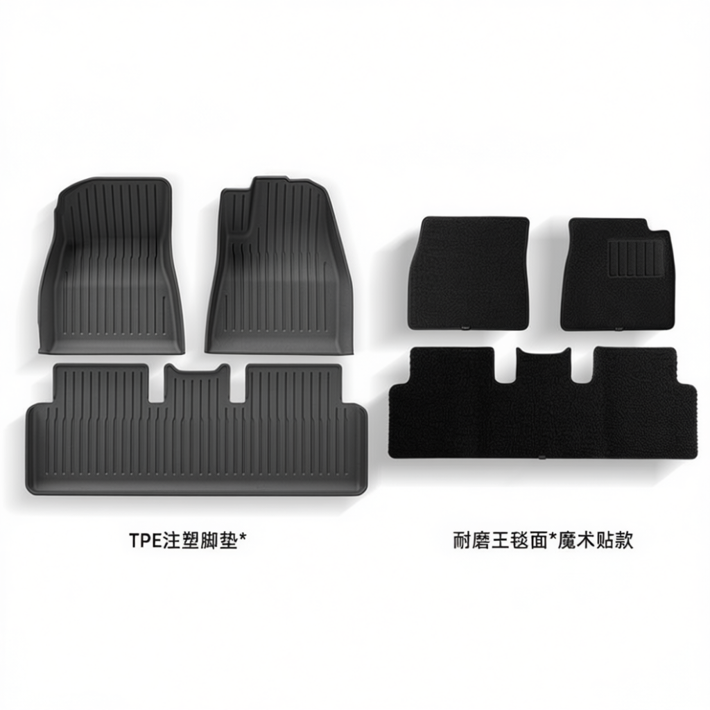 Tesla Model 3 All-Weather Floor Mats & Boot Liner – Floor Mats (6pcs) + Carpet Overlay RHD [W230006706]