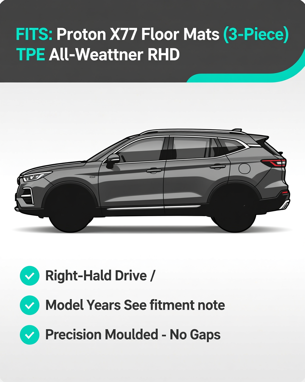 Proton X70 All-Weather Floor Mats vehicle fitment