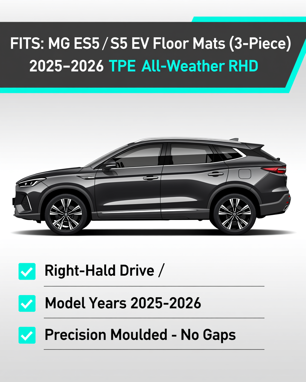 MG ES5 / S5 EV 2025+ All-Weather Floor Mats & Boot Liner vehicle fitment