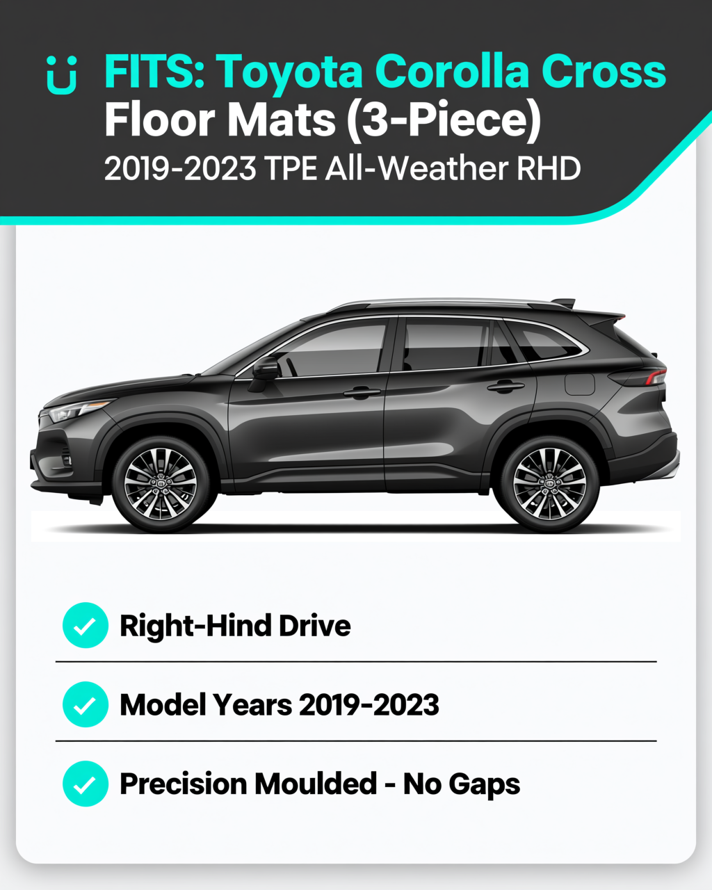 Toyota Corolla Cross 2019-2023 All-Weather Floor Mats vehicle fitment