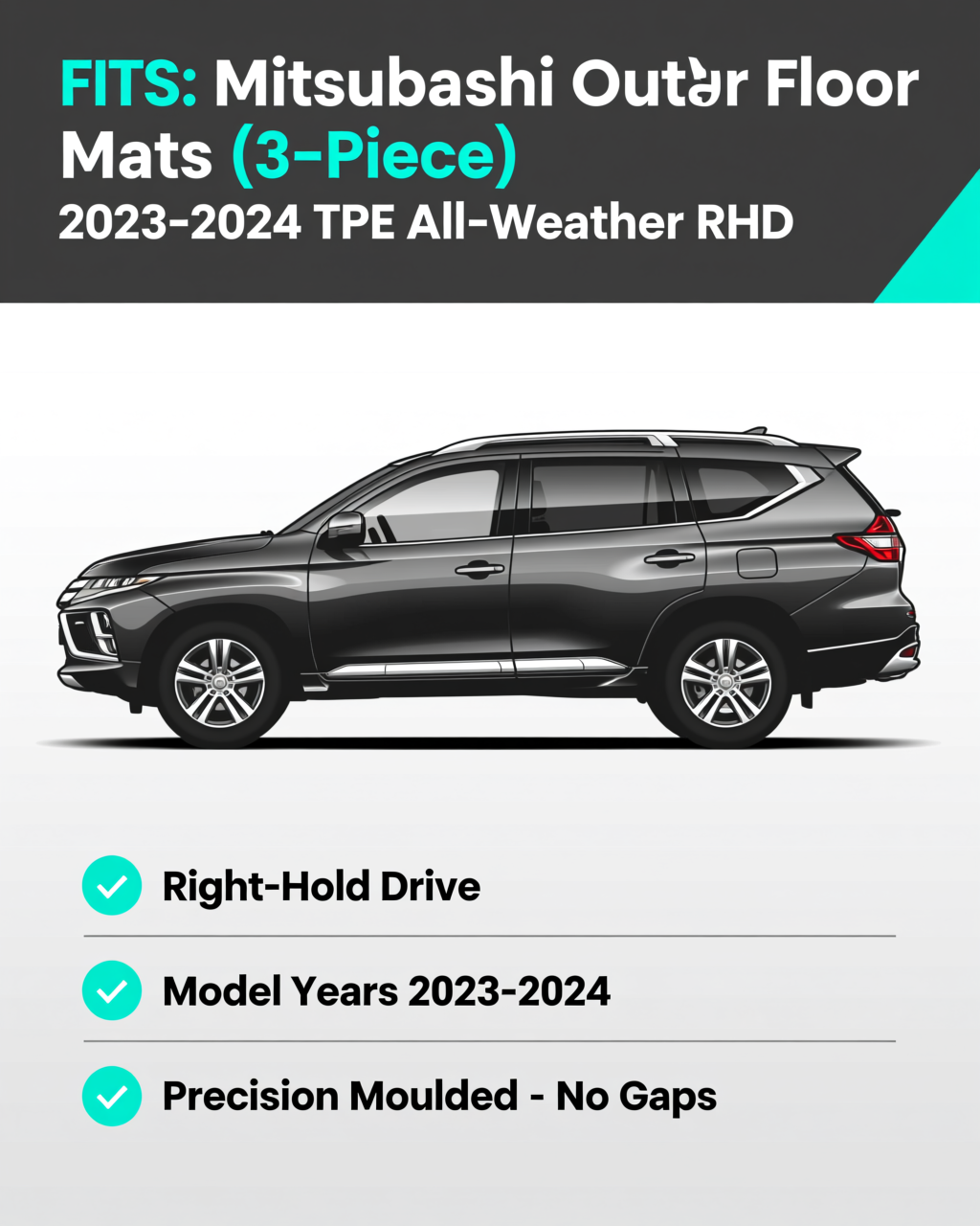 Mitsubishi Outlander 2023-2024 All-Weather Floor Mats & Boot Liner vehicle fitment