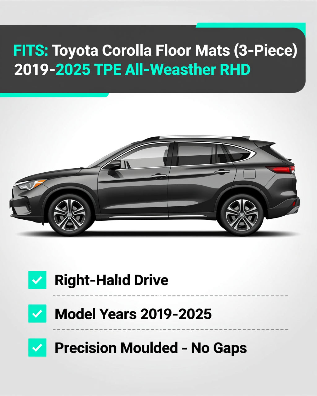 Toyota Corolla 2019-2025 All-Weather Floor Mats vehicle fitment