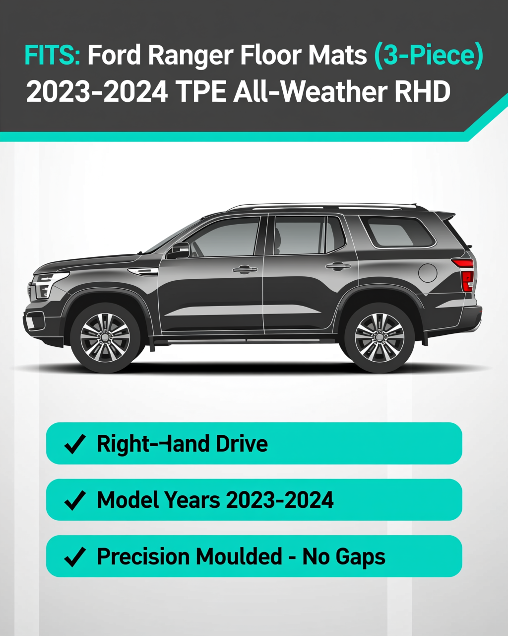 Ford Ranger 2023-2024 All-Weather Floor Mats vehicle fitment