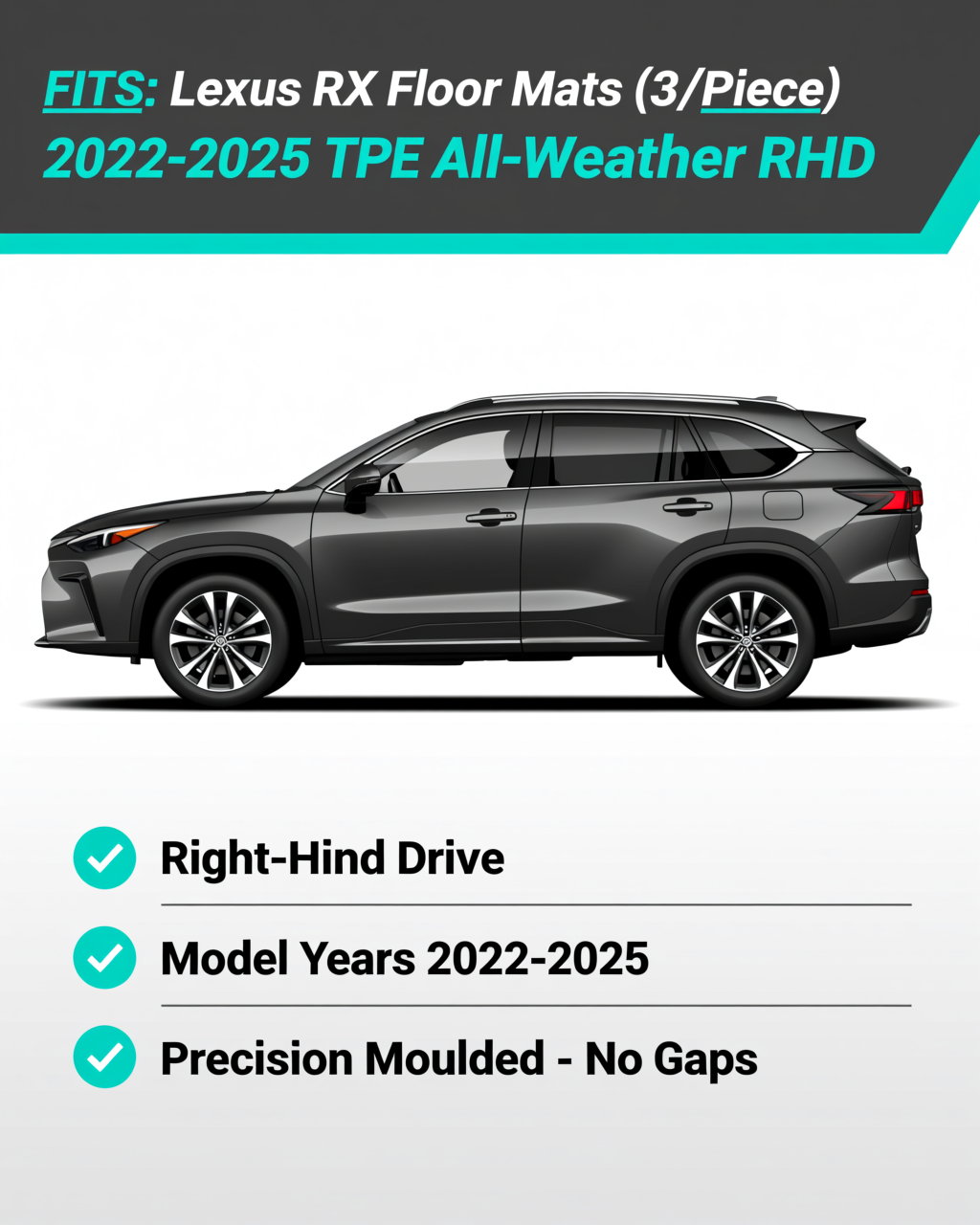 Lexus RX 2022-2025 All-Weather Floor Mats vehicle fitment
