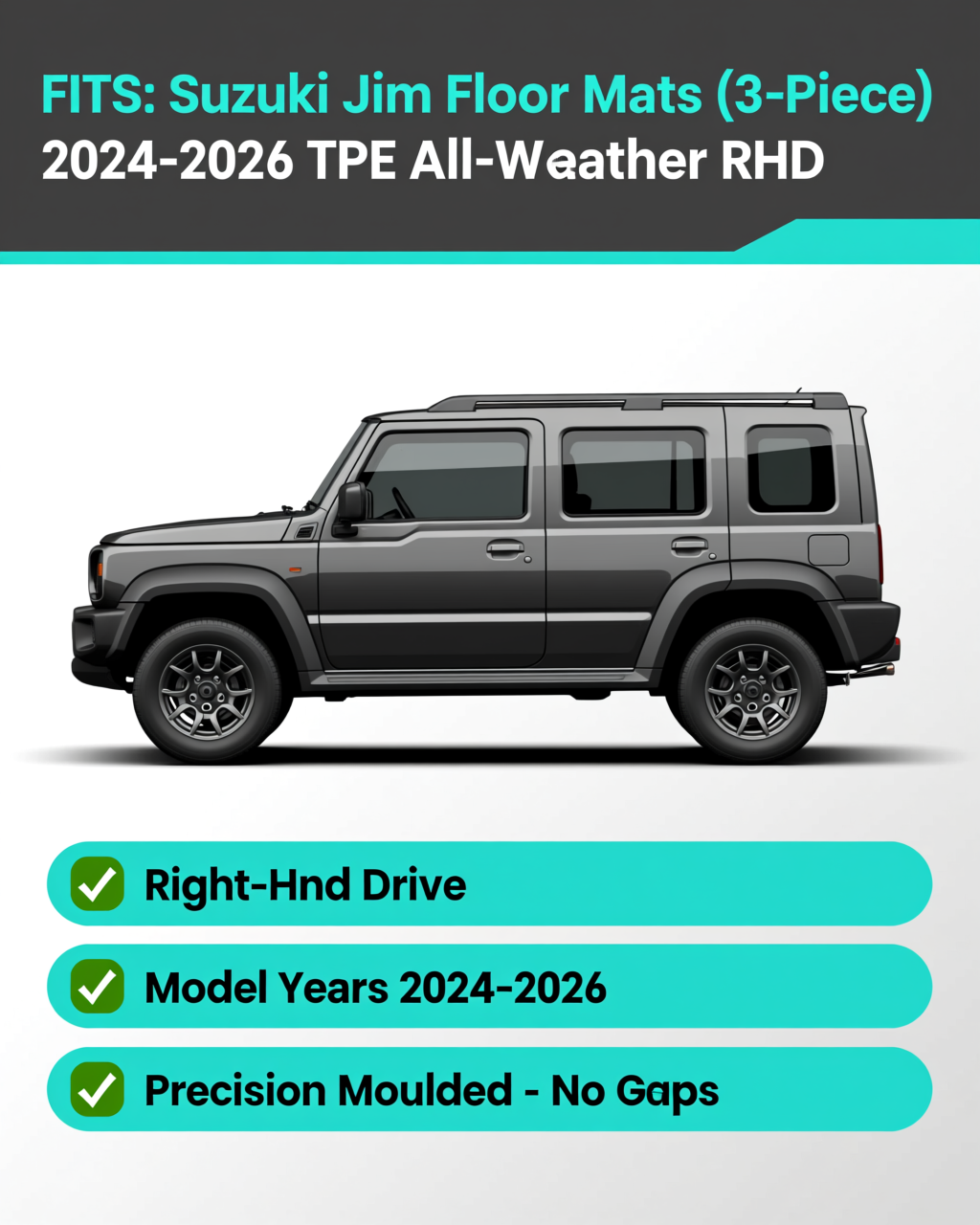 Suzuki Jimny 2024+ All-Weather Floor Mats vehicle fitment