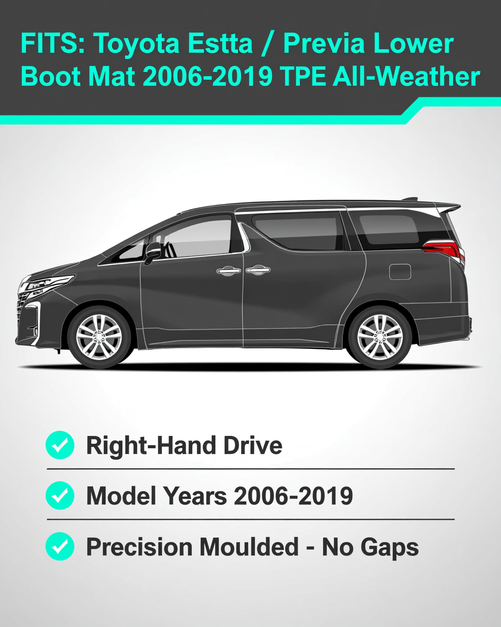 Toyota Estima / Previa 2006-2019 Boot Liner vehicle fitment