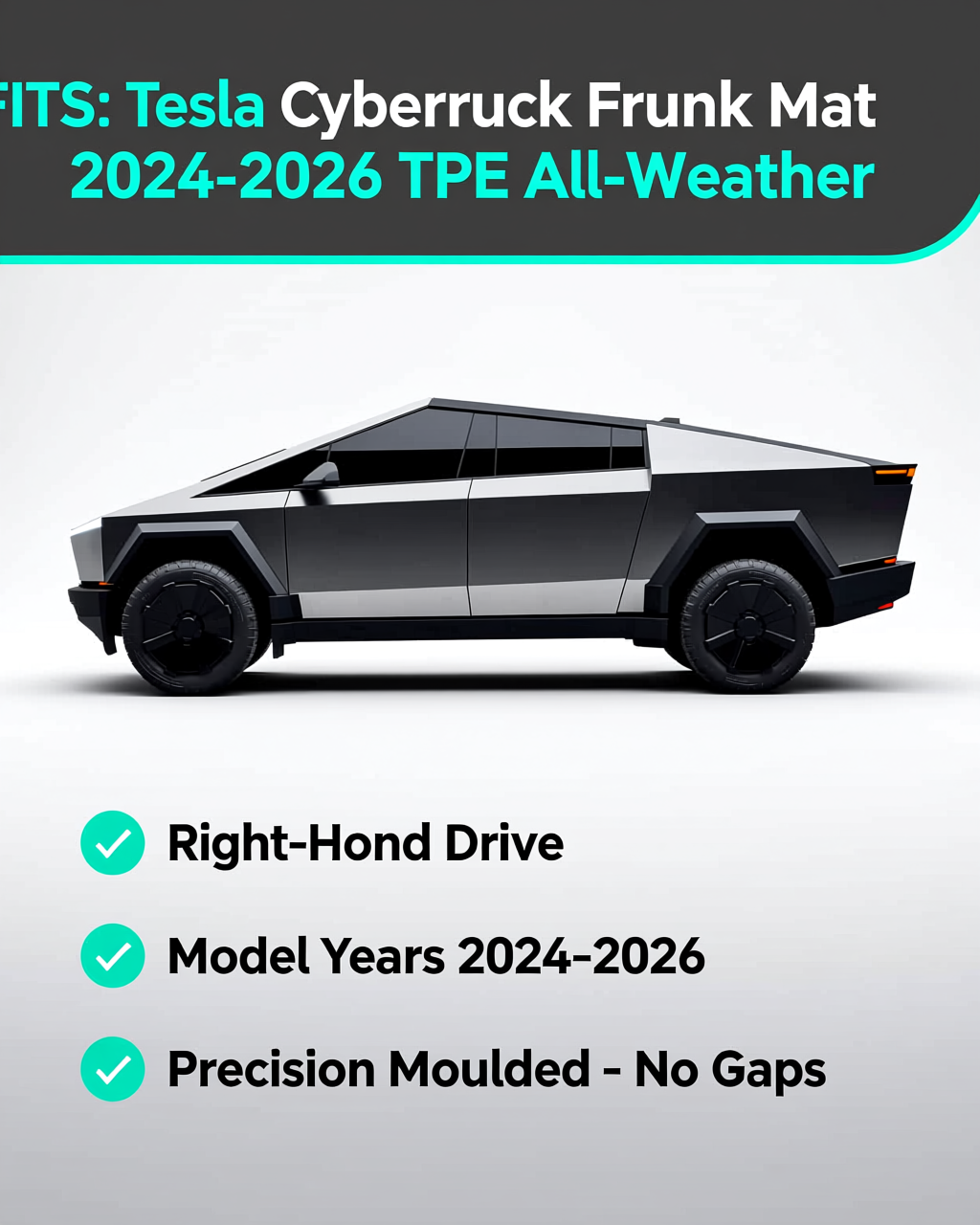 Tesla Cybertruck 2024+ Interior Protection Accessory vehicle fitment