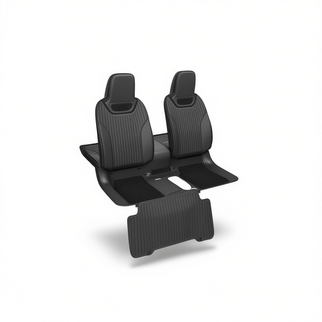 Tesla Model Y 2025+ All-Weather Floor Mats & Boot Liner & Anti-Kick Mats – Floor Mats (4pcs) + Carpet Overlay