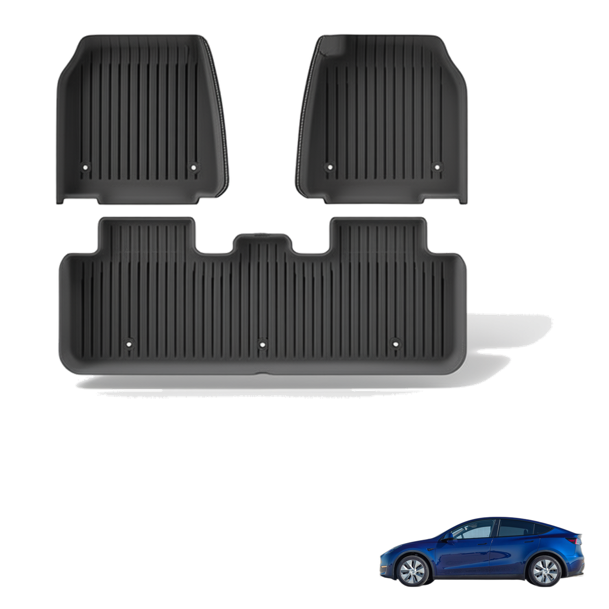 Tesla Model Y 2025+ All-Weather Floor Mats & Boot Liner & Anti-Kick Mats