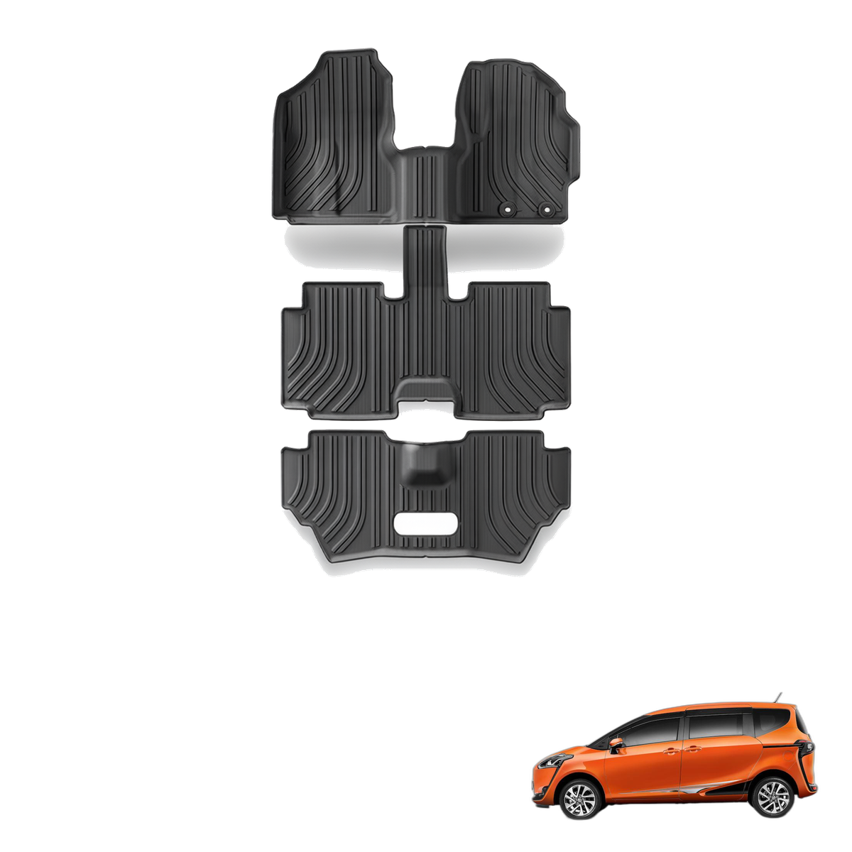 Toyota Sienta (MXP10) 2016-2021 All-Weather Floor Mats & Boot Liner