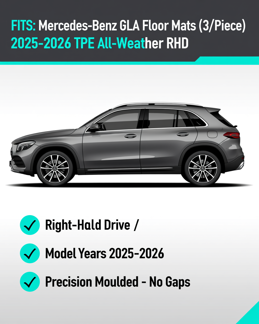 Mercedes-Benz GLA 2025+ All-Weather Floor Mats & Boot Liner vehicle fitment