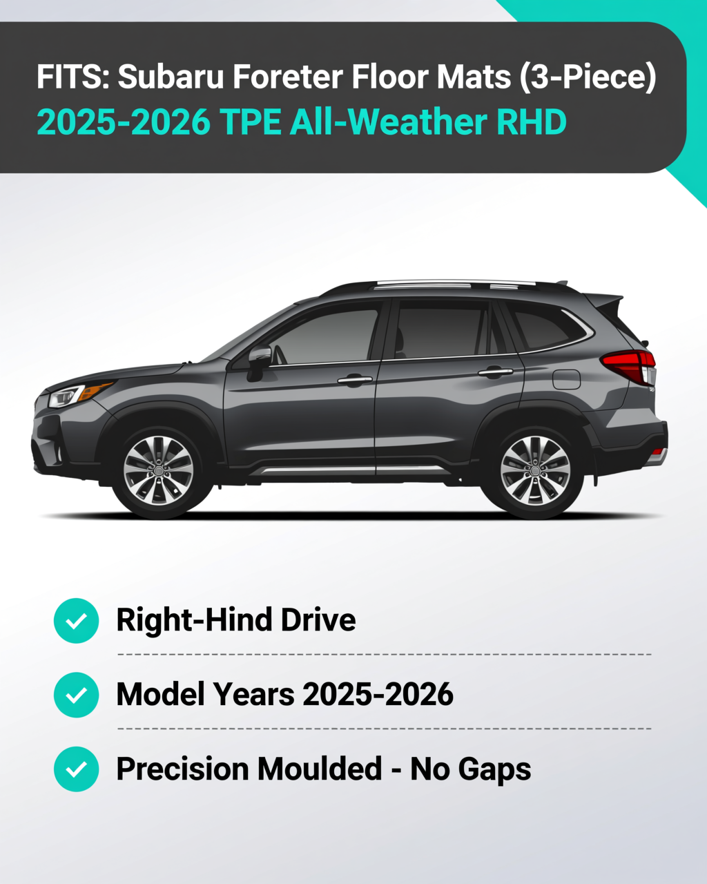 Subaru Forester 2025+ All-Weather Floor Mats & Boot Liner vehicle fitment