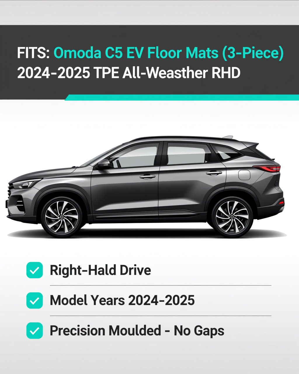 Omoda C5 EV 2024-2025 All-Weather Floor Mats vehicle fitment