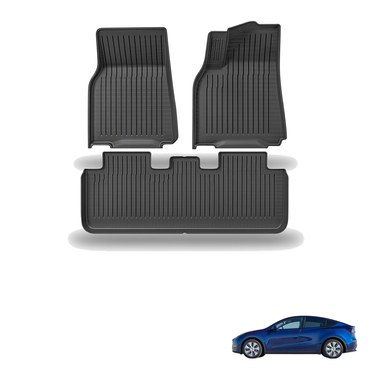 Tesla Model Y 2023+ All-Weather Floor Mats & Boot Liner & Anti-Kick Mats