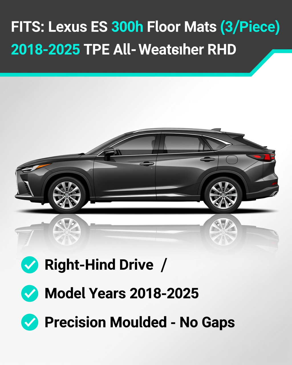 Lexus ES 300h 2018-2025 All-Weather Floor Mats vehicle fitment